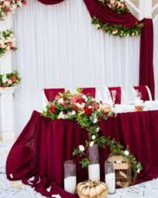 Свадьба в цвете марсала: оформление зала, украшения, наряды с фото