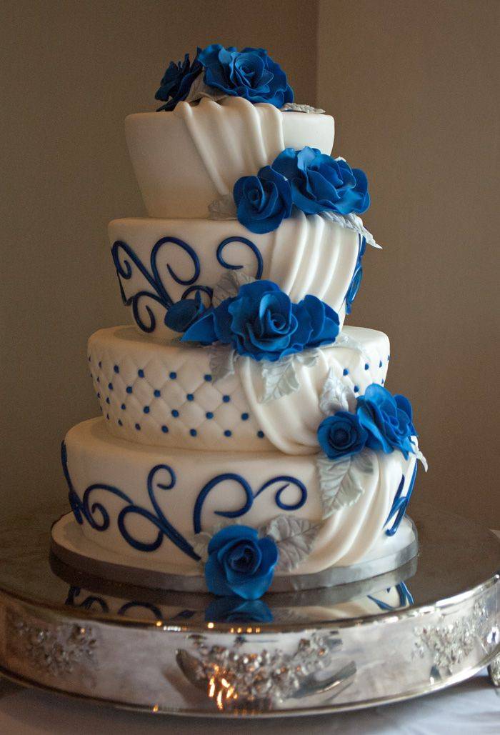 ᐉ свадебные торты в синем цвете: без мастики, с цветами - ➡ danilov-studio.ru