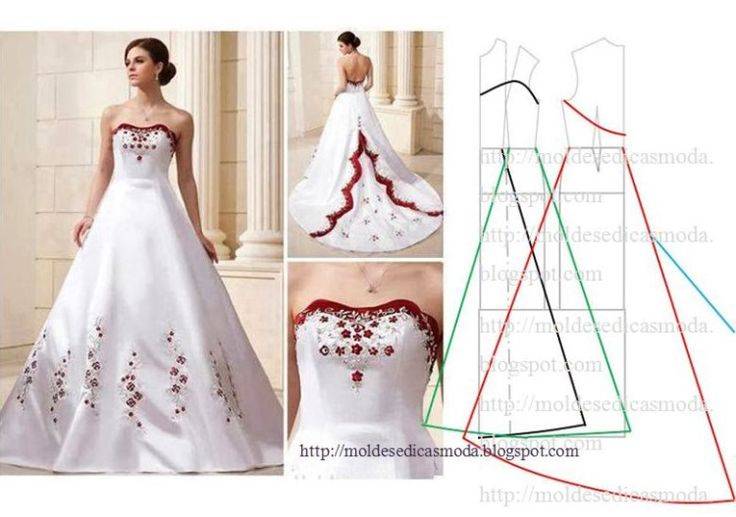 10 выкроек свадебных платьев от burda