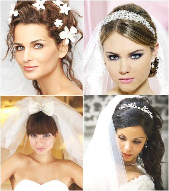 Свадебные прически без фаты? в тренде [2021-2022] – на средние & короткие волосы, с цветами и диадемой