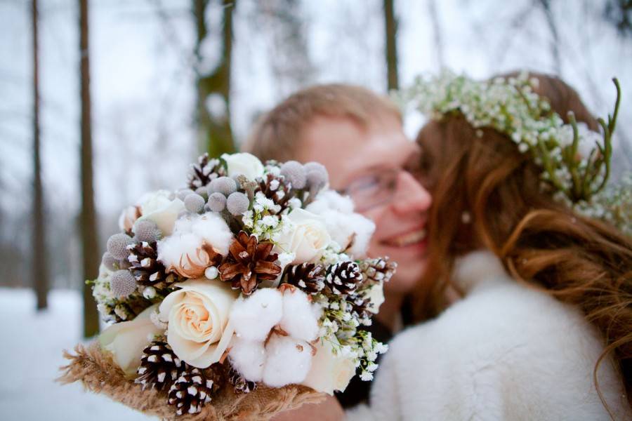 Как составить зимний свадебный букет – советы с фото