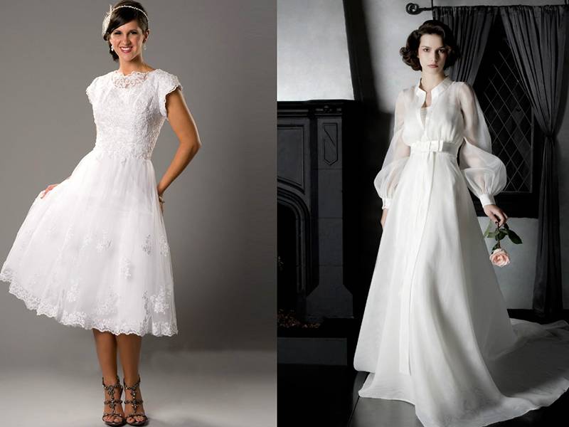 Короткие свадебные платья: как выбрать, каким невестам подходит (по типам фигуры), фото белых платьев мини и миди, пышная юбка или шлейф