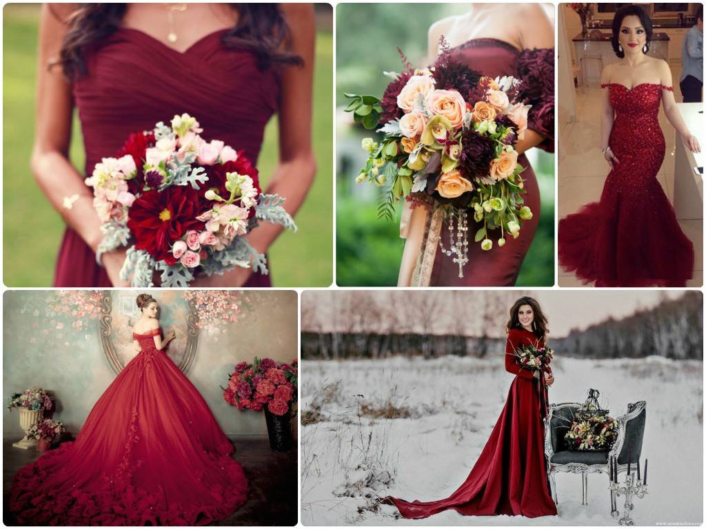 Цвет свадьбы – роскошный бордовый