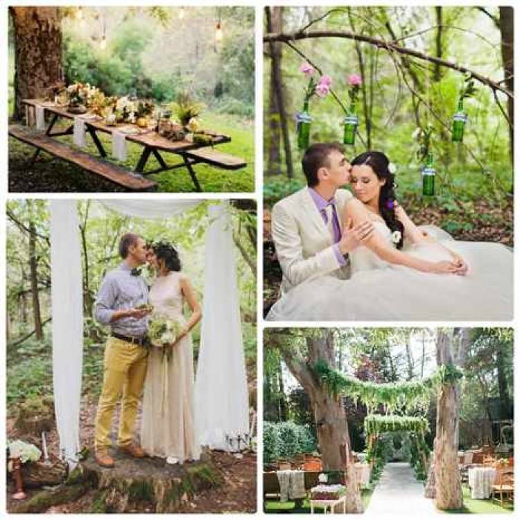 Идеи для свадьбы в лесном, тропическом, пикник, джунгли-стиле