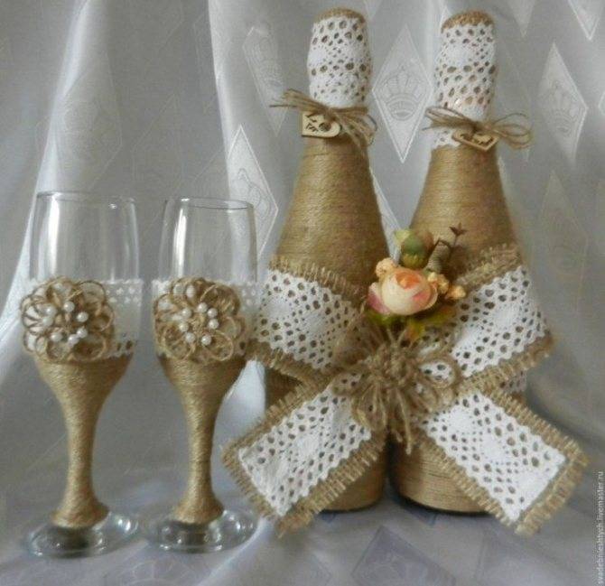 Мастер-класс по декупажу свадебных бутылок шампанского (фото-подборка различных стилей прилагается)