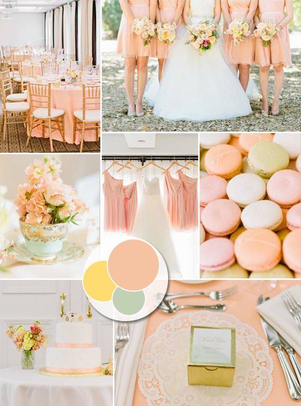 Мятно персиковая свадьба