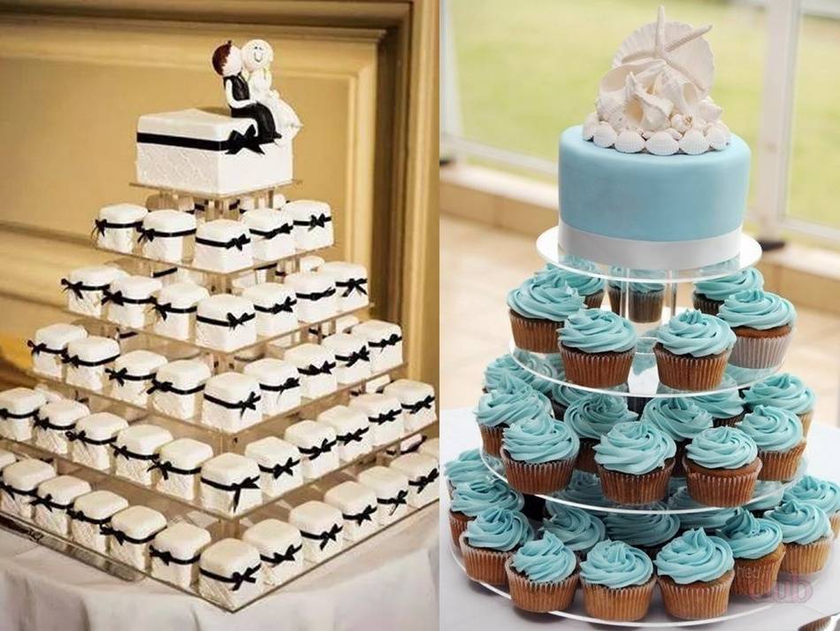 Свадебный торт с капкейками как прекрасное решение для самого главного торжества