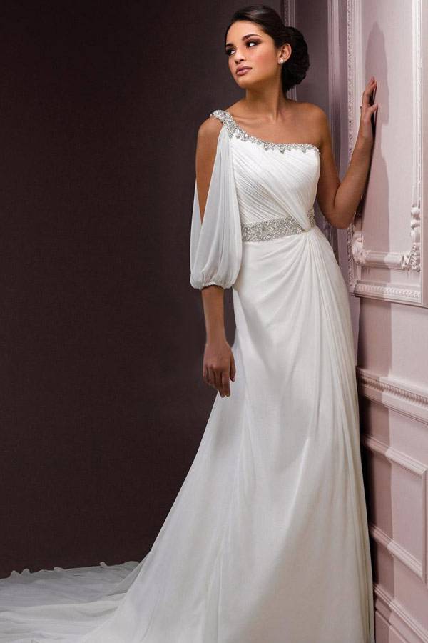 Свадебное платье в греческом стиле поможет создать образ настоящей богини