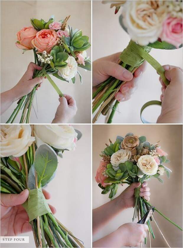 Как красиво оформить букет цветов своими руками фото