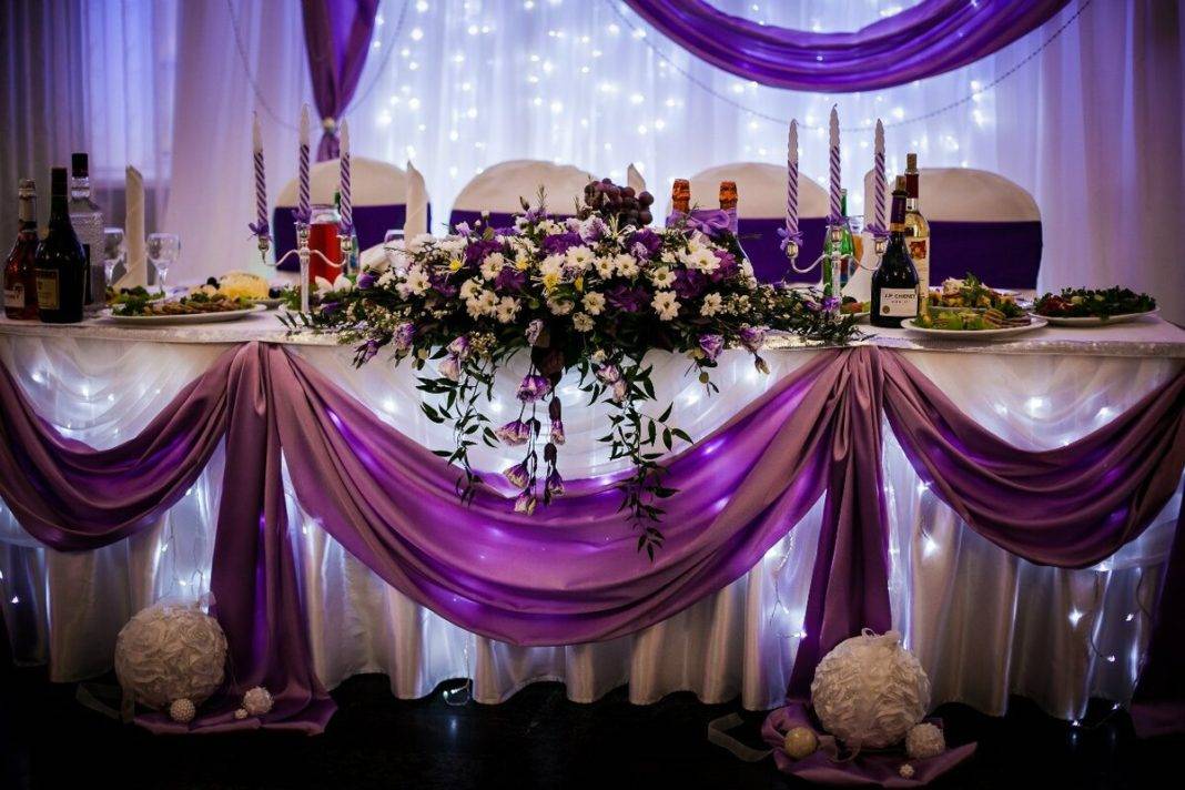 Фиолетовая свадьба оформление ???? свадебного зала