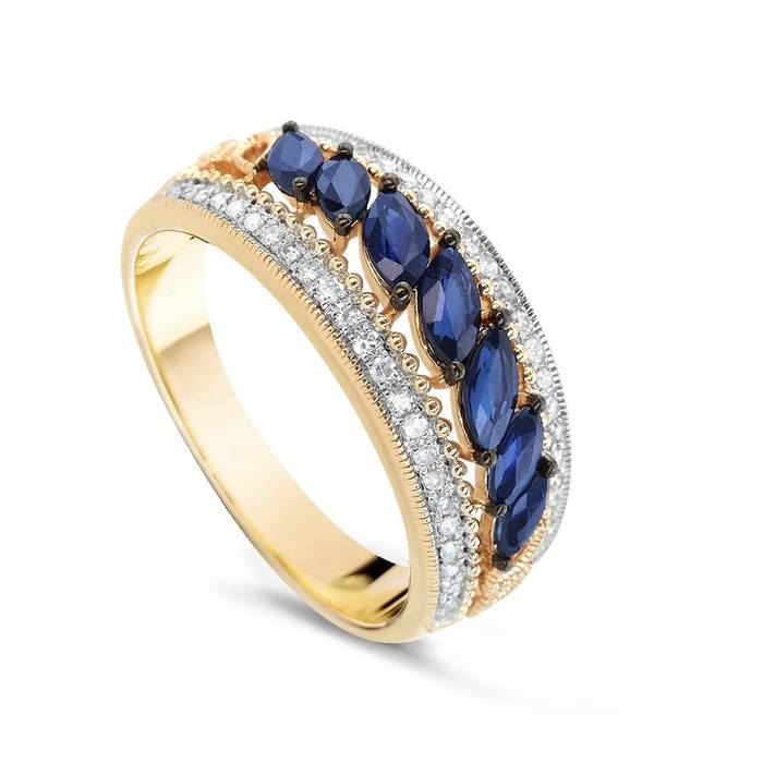 Роскошь и практичность – обручальные кольца с сапфирами из золота и других металлов