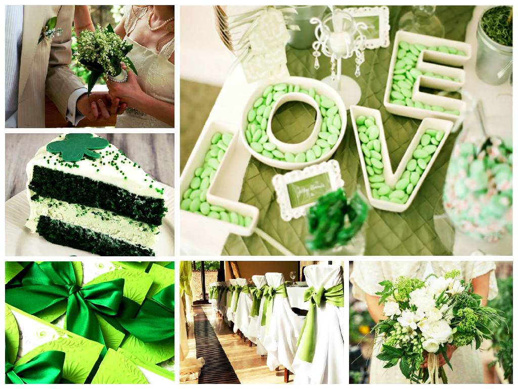 ᐉ бело-зеленая свадьба - оформление зала, образ жениха и невесты - svadebniy-mir.su