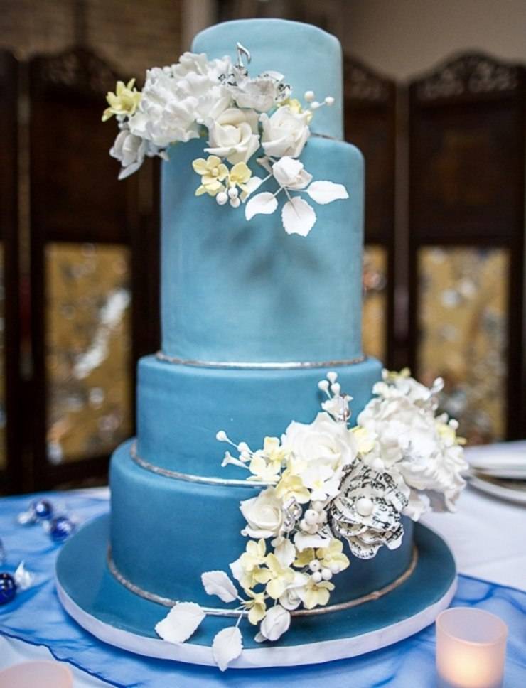 Свадебный торт в зеленом цвете ? & с белым декором в [2019]– фото