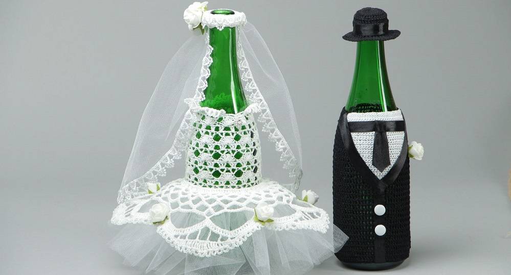 Свадебные бутылки своими руками мастер-класс ???? украшение шампанского на свадьбу