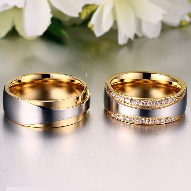 Парные обручальные кольца (фото): из белого золота, с бриллиантами, золотые