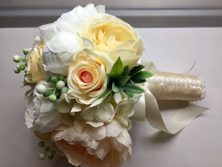 Как сделать свадебный букет из искусственных цветов – мастер-класс