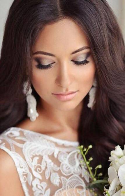 Красивый свадебный макияж для карих глаз