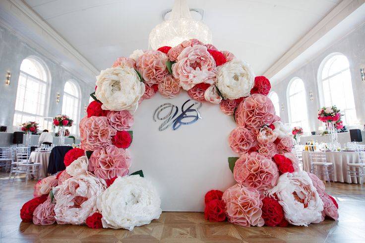 Идеи оформления свадьбы бумажными цветами - как украсить свадьбу цветами из бумаги.