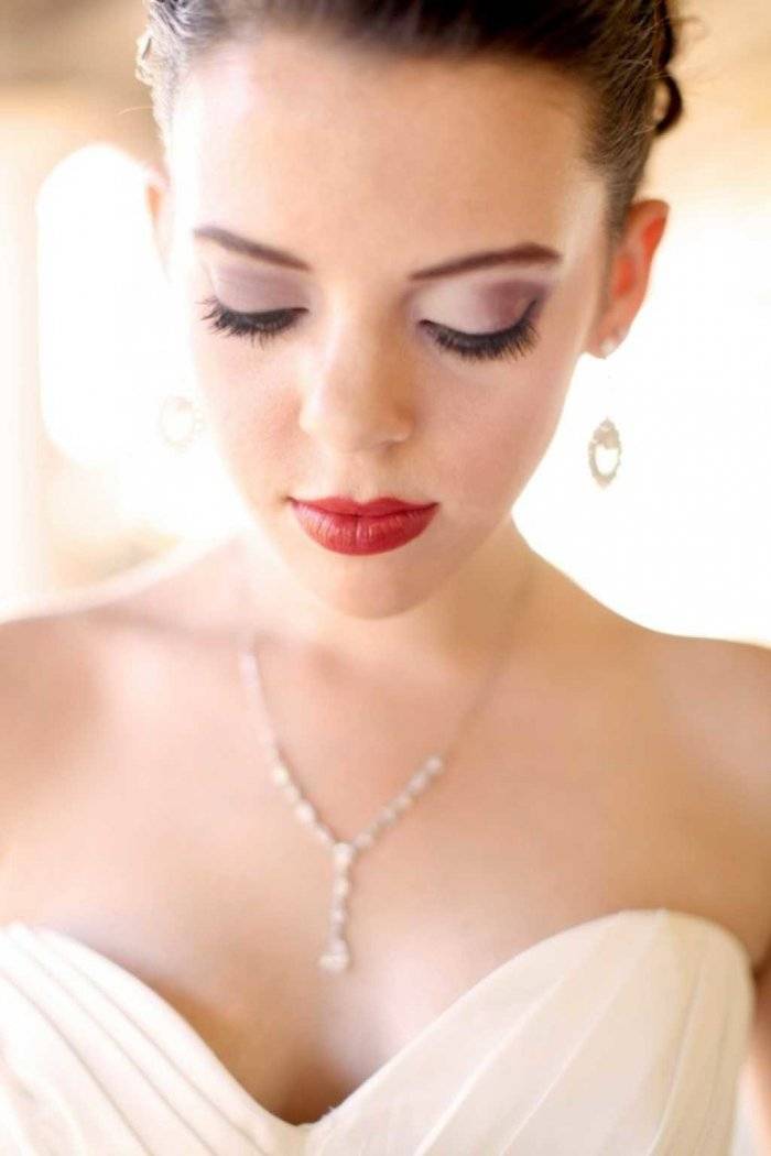 Свадебный макияж с красной помадой: макияж невесты с акцентом на губы