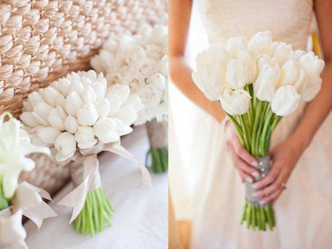 Собираем вместе букет невесты из тюльпанов