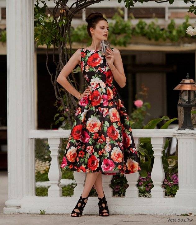 Фасон платья с цветами