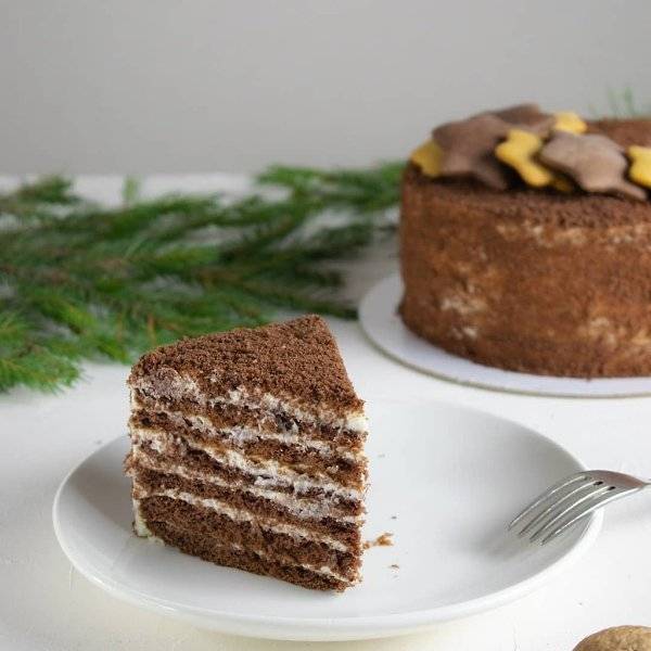 Торт с медом и шоколадом — двойное наслаждение