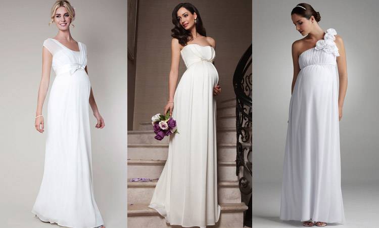 Свадебные платья для беременных, скрывающие живот: фасоны