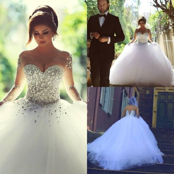 Пышные свадебные платья со стразами - популярные модели, варианты отделки и аксессуары, фото и видео