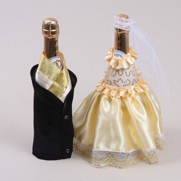 Техники украшения свадебных бутылок своими руками, интересные идеи для новичков