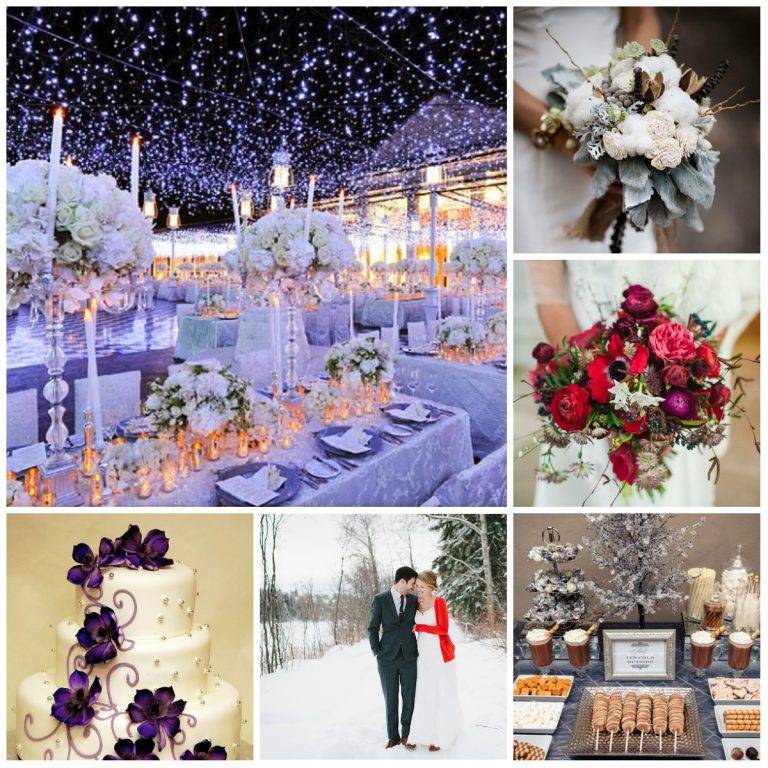 Зимняя свадьба: советы по стилю и цветам в оформлении