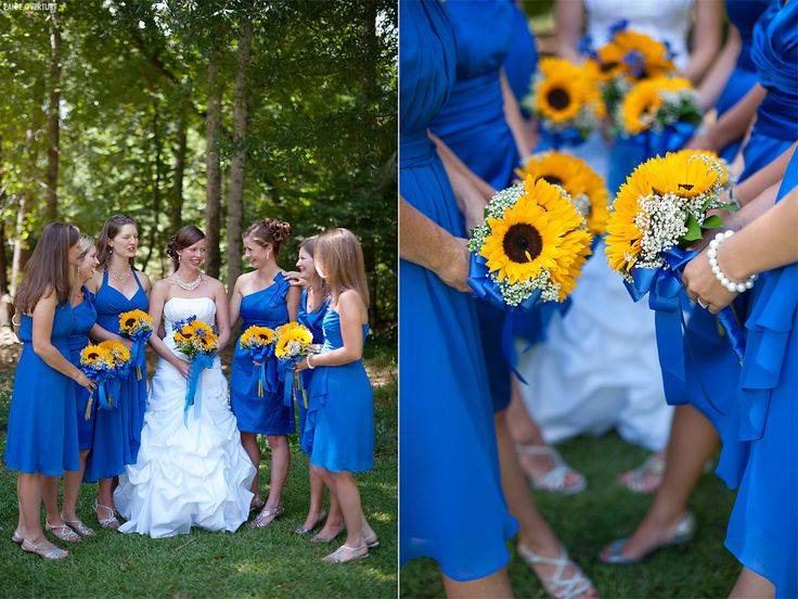 Идеи оформления желто-синей свадьбы