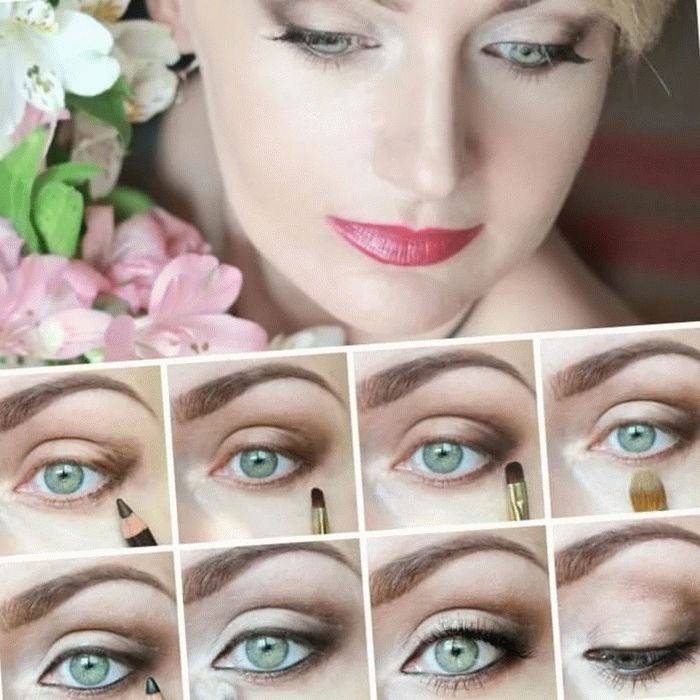 Свадебный макияж для серых глаз – фото