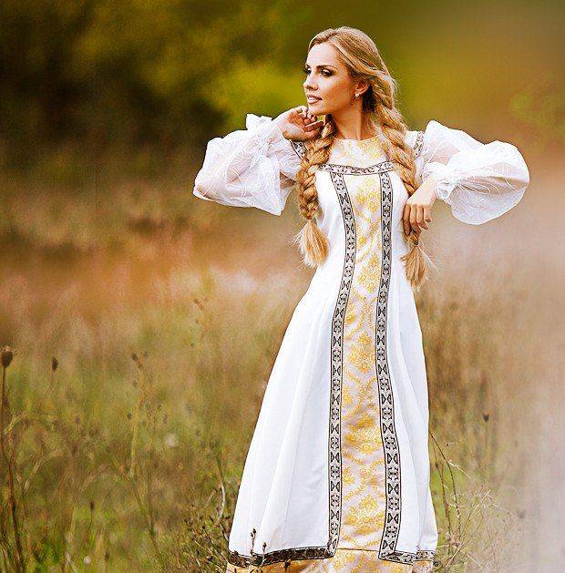 Свадебные платья в русском стиле: описание и фото