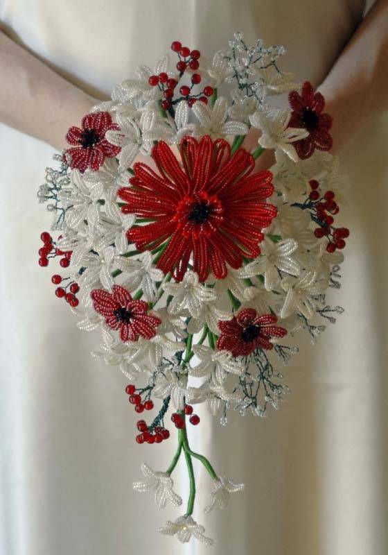 Свадебный букет невесты из бисера: мастер-класс с фото