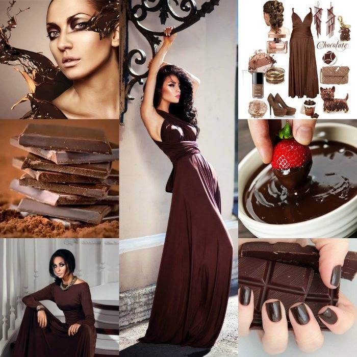 Коричневое свадебное платье: модели шоколадных и кофейных оттенков