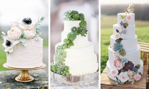 Фото-подборка свадебных тортов без мастики и полезные советы при заказе