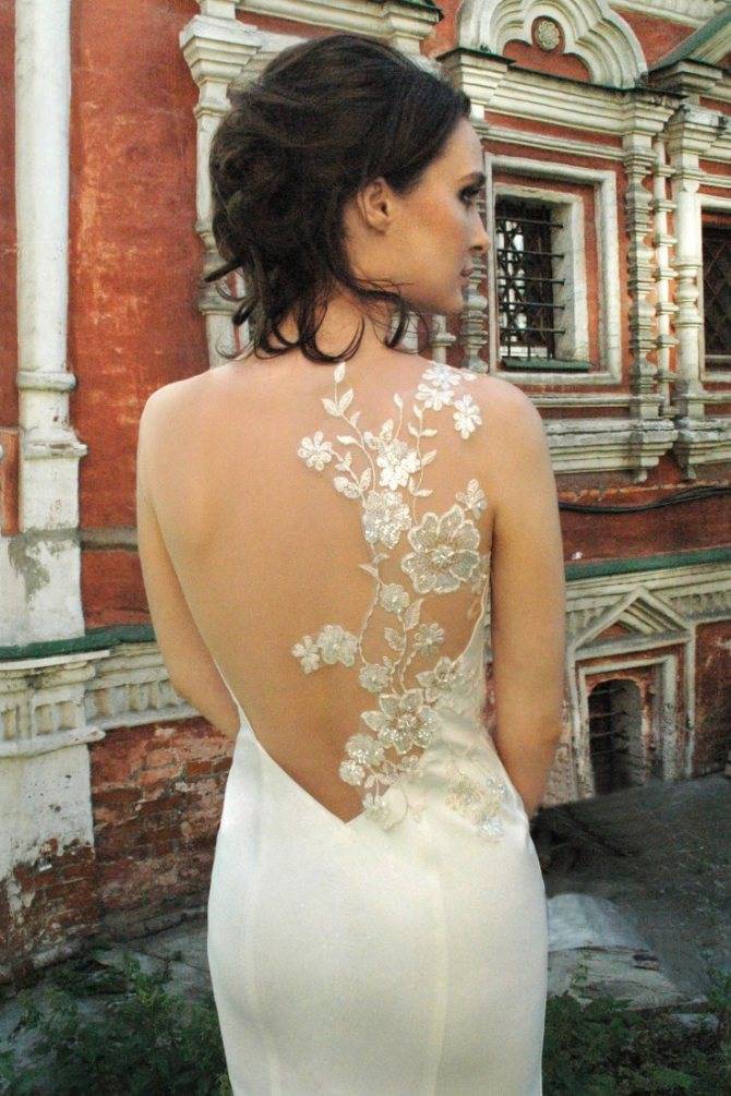 Свадебные платья с открытой спиной, 255 модных аутфитов