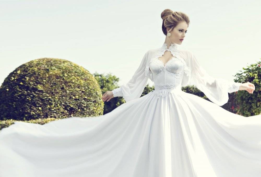 ᐉ свадебное платье с рукавами длинными, три четверти, фонарик - svadebniy-mir.su