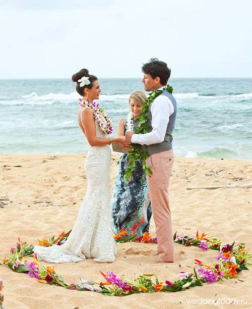 ᐉ свадьба в гавайском стиле - пляжный декор, образ молодых - svadebniy-mir.su
