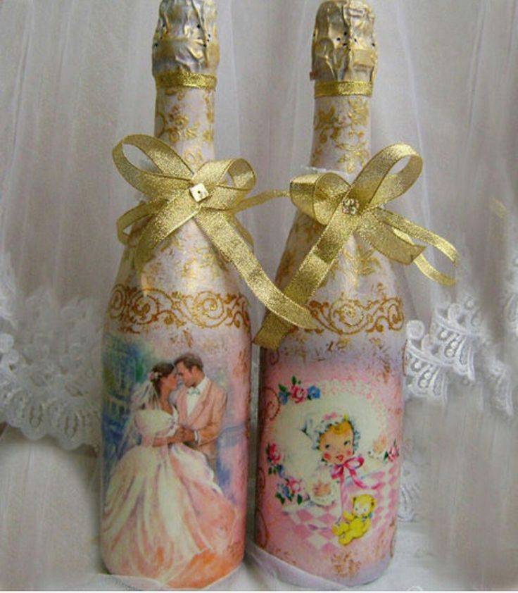 Бутылки на свадьбу своими руками – идеи декорирования с пошаговой инструкцией и фото: мастер-классы по украшению свадебных бутылок | qulady