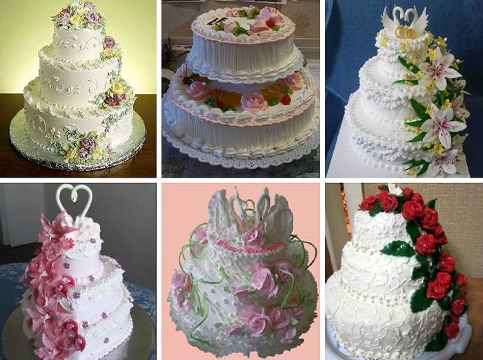 Свадебный торт без мастики: двухъярусные, одноярусные, фото