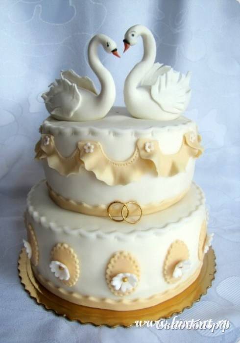 Свадебные торты с лебедями и розами - пошаговая инструкция