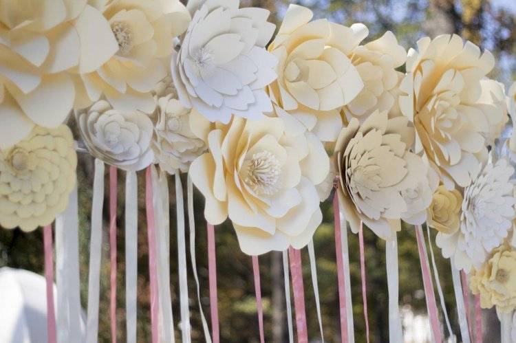 Цветы на свадьбу из гофрированной бумаги