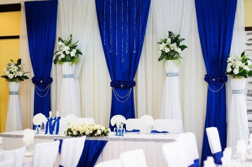 Синяя свадьба - оформление цветом | декор