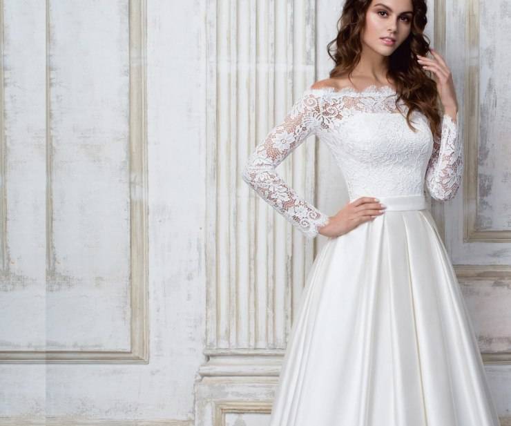 Закрытое платье для невесты: как выбрать модель, ткань, с чем носить