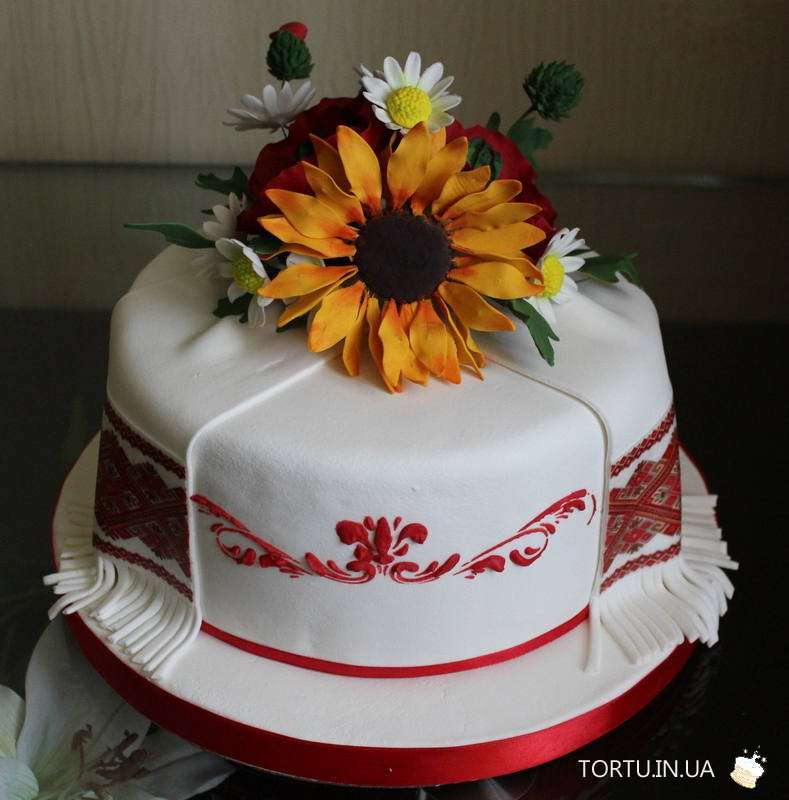 Свадебный тортик в украинском стиле | страна мастеров