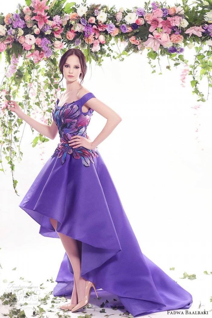 Фиолетовое свадебное платье - сиреневого цвета до колена, лиловое