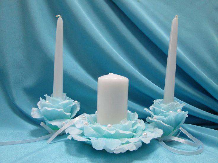 Как оформить свадебные свечи и подсвечники своими руками — 3 мастер-класса