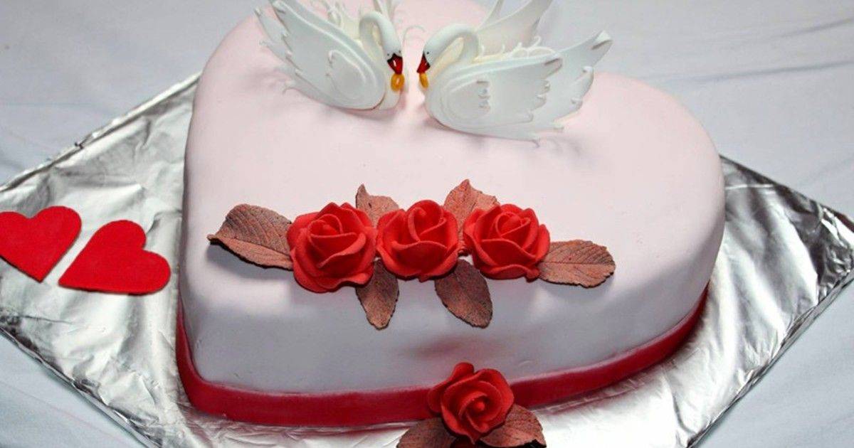 Свадебный торт сердце - как сделать и украсить мастикой, фото и видео