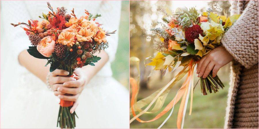 Осенний букет невесты — тренды осени 2019, фото, идеи оформления